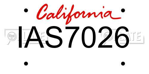 IAS7026 California License Plate
