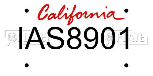 IAS8901 California License Plate