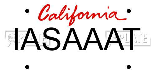 IASAAAT California License Plate