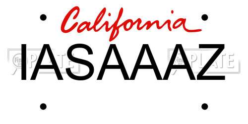 IASAAAZ California License Plate
