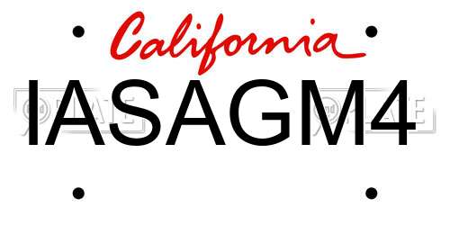 IASAGM4 California License Plate