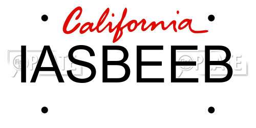 IASBEEB California License Plate