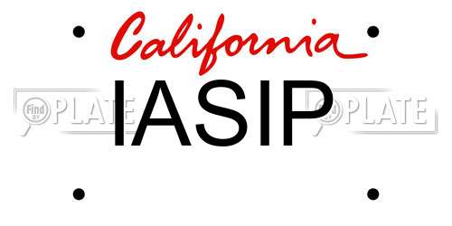 IASIP California License Plate