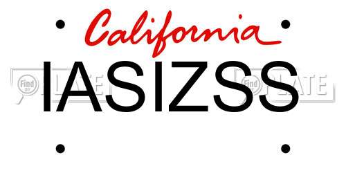 IASIZSS California License Plate