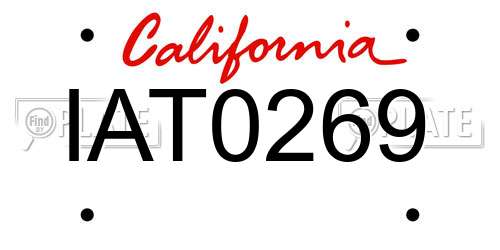 IAT0269 California License Plate