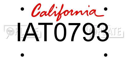 IAT0793 California License Plate