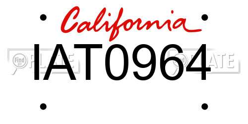 IAT0964 California License Plate