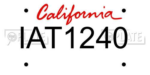 IAT1240 California License Plate
