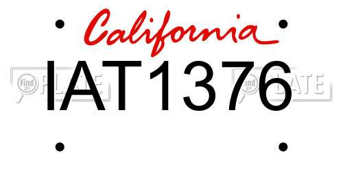 IAT1376 California License Plate
