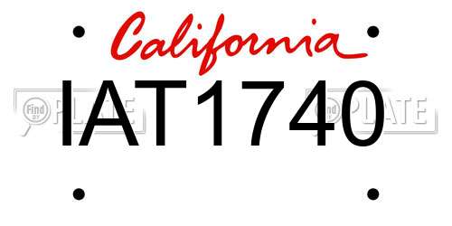 IAT1740 California License Plate