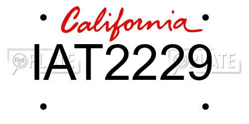 IAT2229 California License Plate