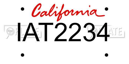 IAT2234 California License Plate