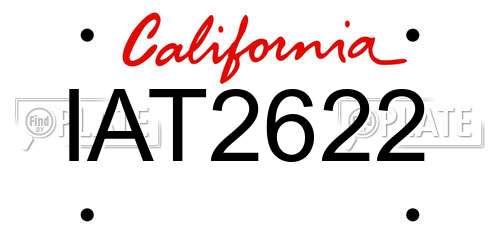 IAT2622 California License Plate
