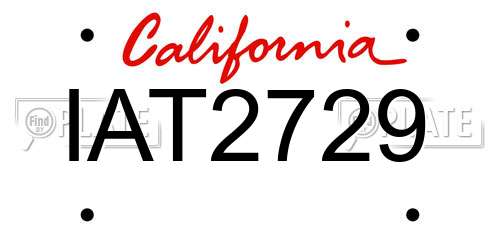 IAT2729 California License Plate