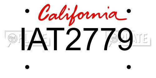 IAT2779 California License Plate