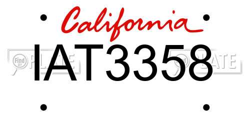 IAT3358 California License Plate
