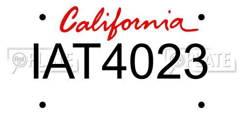 IAT4023 California License Plate