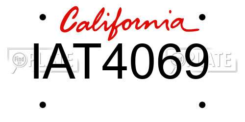 IAT4069 California License Plate