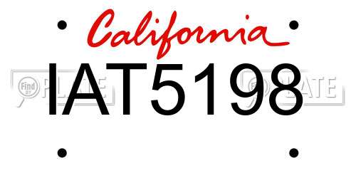 IAT5198 California License Plate