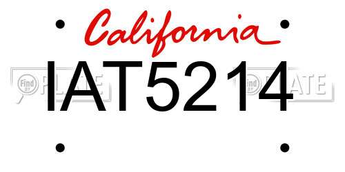 IAT5214 California License Plate