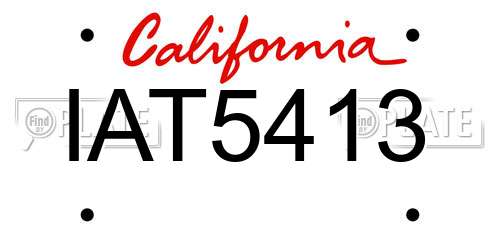 IAT5413 California License Plate