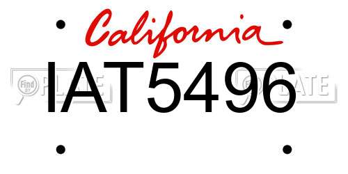 IAT5496 California License Plate