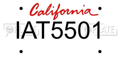 IAT5501 California License Plate