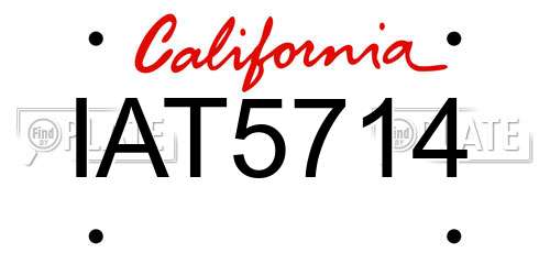 IAT5714 California License Plate