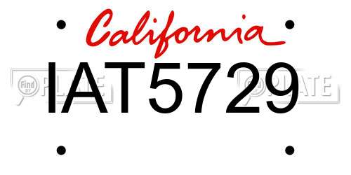 IAT5729 California License Plate