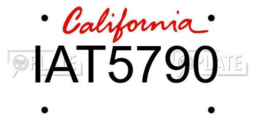 IAT5790 California License Plate
