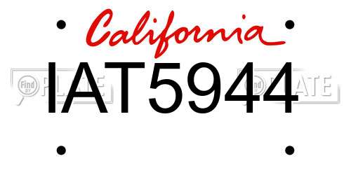 IAT5944 California License Plate