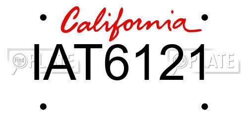 IAT6121 California License Plate