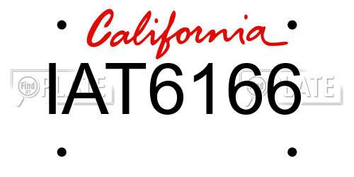 IAT6166 California License Plate