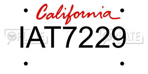IAT7229 California License Plate