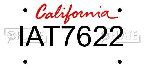 IAT7622 California License Plate