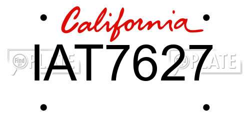 IAT7627 California License Plate