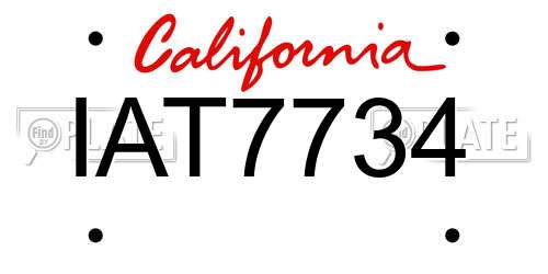 IAT7734 California License Plate