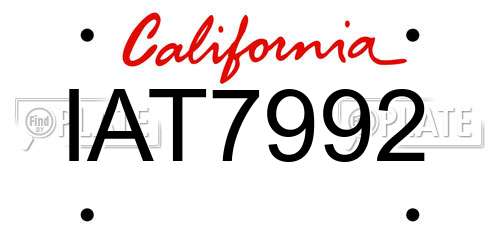 IAT7992 California License Plate