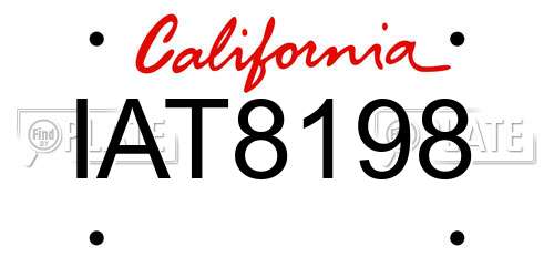 IAT8198 California License Plate