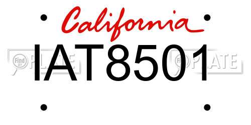 IAT8501 California License Plate