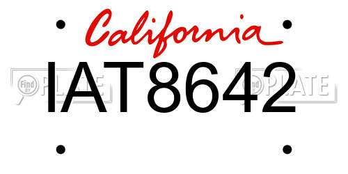 IAT8642 California License Plate