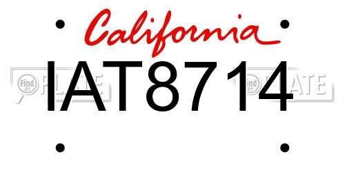IAT8714 California License Plate