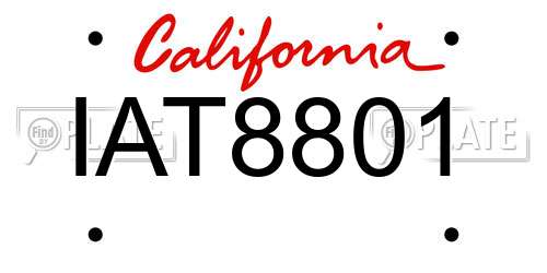IAT8801 California License Plate