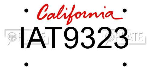 IAT9323 California License Plate