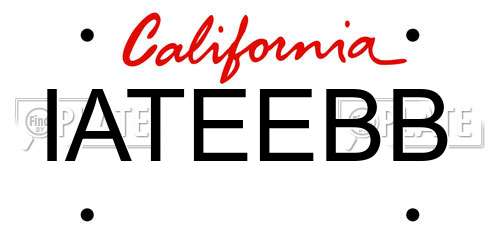 IATEEBB California License Plate