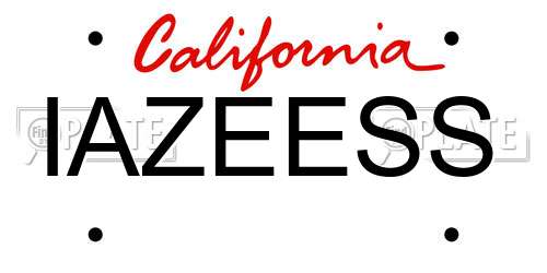 IAZEESS California License Plate