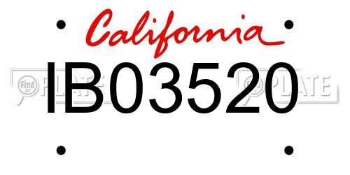 IB03520 California License Plate