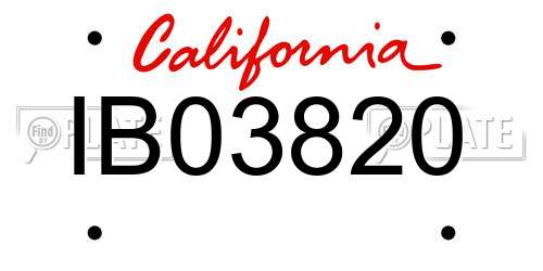 IB03820 California License Plate