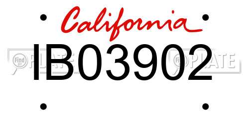IB03902 California License Plate