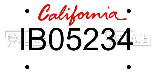 IB05234 California License Plate